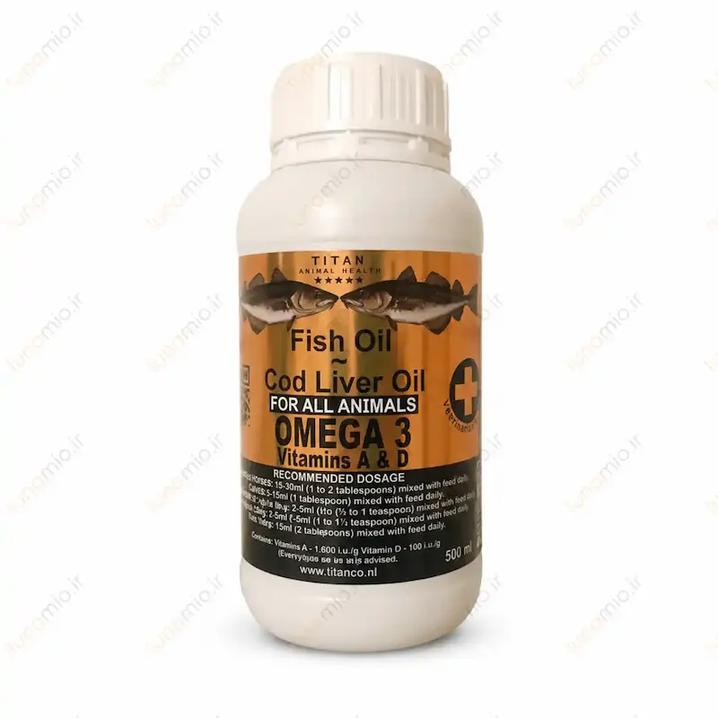 روغن کبد ماهی تیتان برای حیوانات ۵۰۰ میلی‌لیتر
