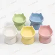 ظرف آب و غذای سرامیکی پایه‌دار گوش‌گربه‌ای در پنج رنگ مختلف