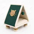 خانه اسکرچردار هرمی گربه رنگ سبز با سطح اسکرچ و توپ آویز