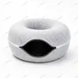 جای خواب تونلی گربه مدل دونات رنگ خاکستری