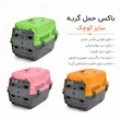 اینفوگرافیک باکس حمل گربه دنیل سایز کوچک با در پلاستیکی و منافذ تهویه