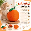 اینفوگرافی اسکرچر گربه طرح پرتقال با نمایش ویژگی‌های اصلی محصول