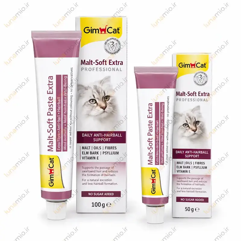 خمیر مالت گربه جیم کت در دو وزن ۵۰ و ۱۰۰ گرم مدل Malt-Soft Extra