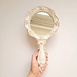 آینه دستی سفید طلایی