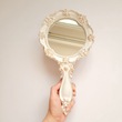 آینه دستی سفید طلایی
