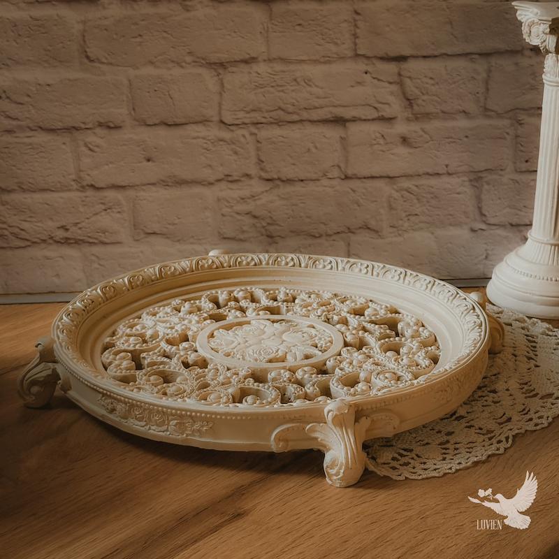 سینی برجسته کلاسیک گل رز