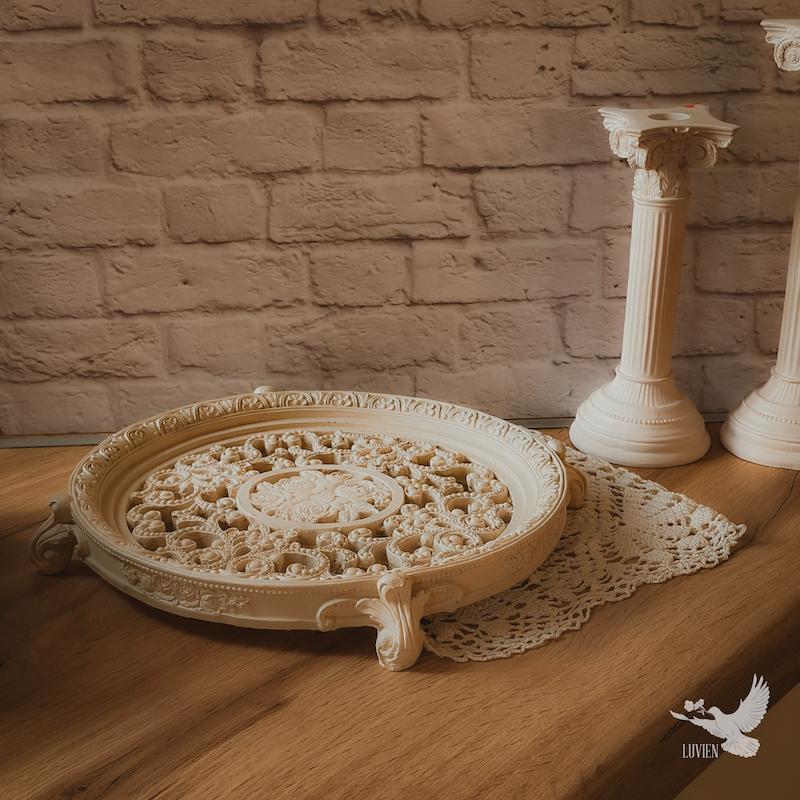 سینی برجسته کلاسیک گل رز