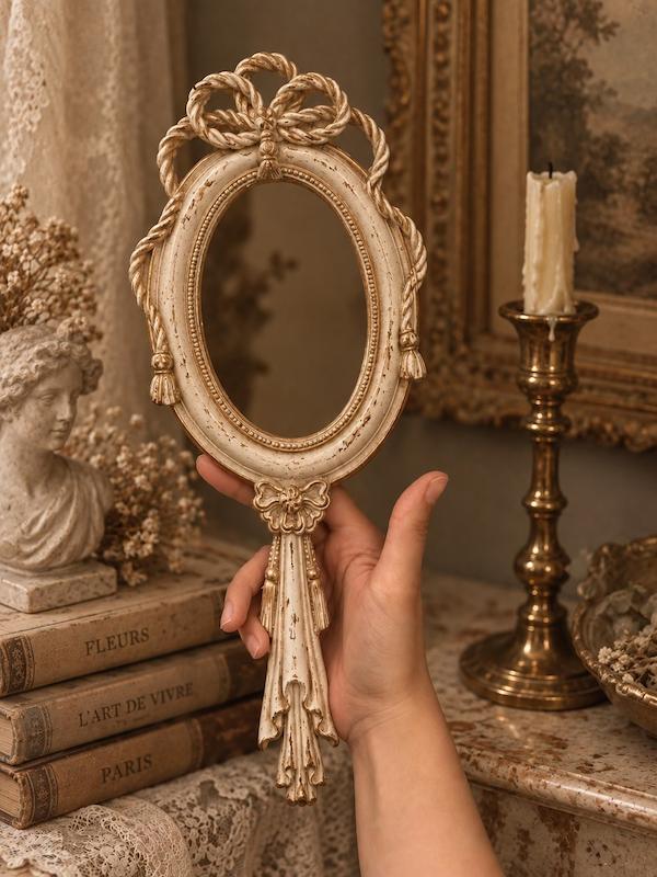 آینه دستی پاپیونی