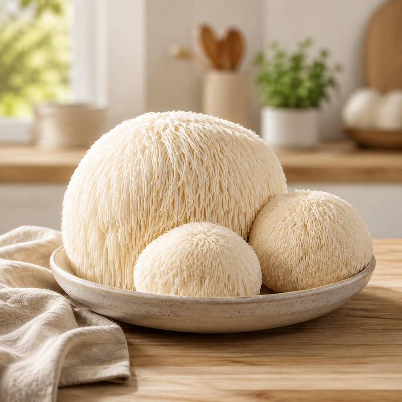 Lion's mane mushroom قارچ یال شیر تازه