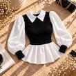 بلوز یقه دار آستین پف پک 4 عددی