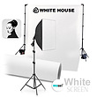 کیت استودیو عکاسی سفید White Room به همراه یک عدد سافت باکس LED دار