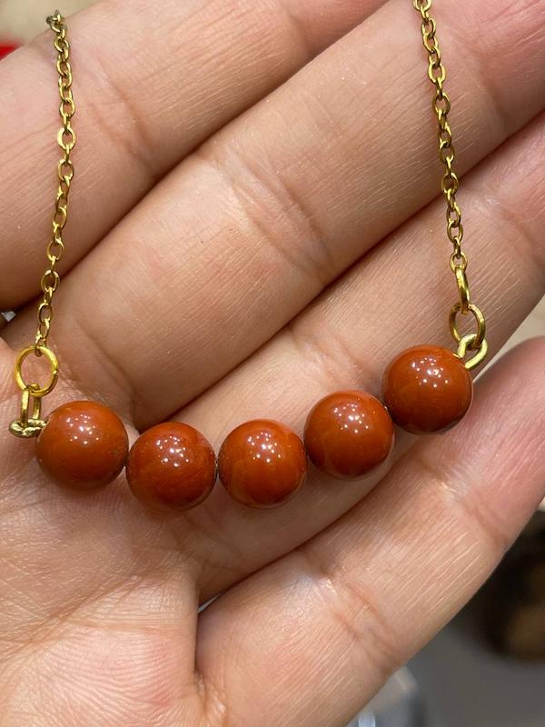 گردنبند سنگ جاسپر سرخ