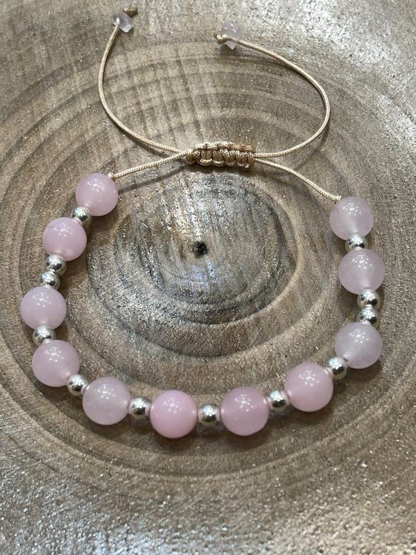 دستبند سنگ رز کوارتز