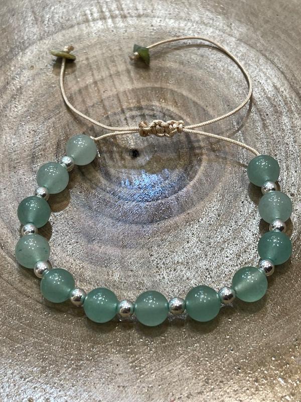 دستبند سنگ اونتورین سبز