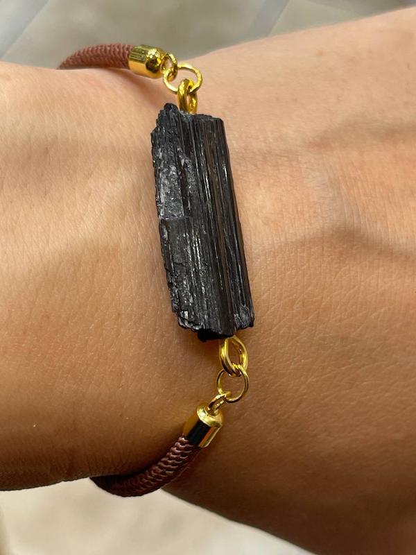 دستبند سنگ تورمالین سیاه