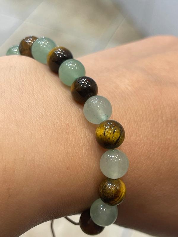 دستبند سنگ اونتورین و چشم ببر