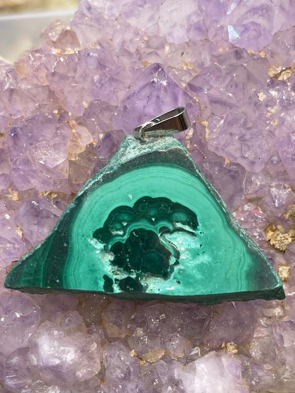 گردنبند سنگ راف مالاکیت کنگو