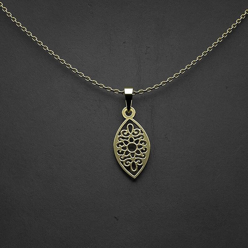 گردنبند طلا 18 عیار زنانه مدوپد مدل اسلیمی کد RR1077