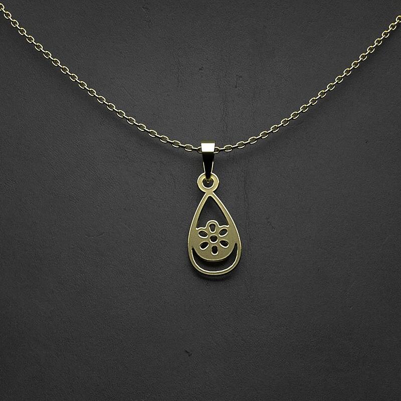 گردنبند طلا 18 عیار زنانه مدوپد مدل گل کد RR1093