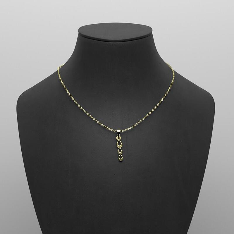 گردنبند طلا سه اشک 18 عیار  کد PP1239