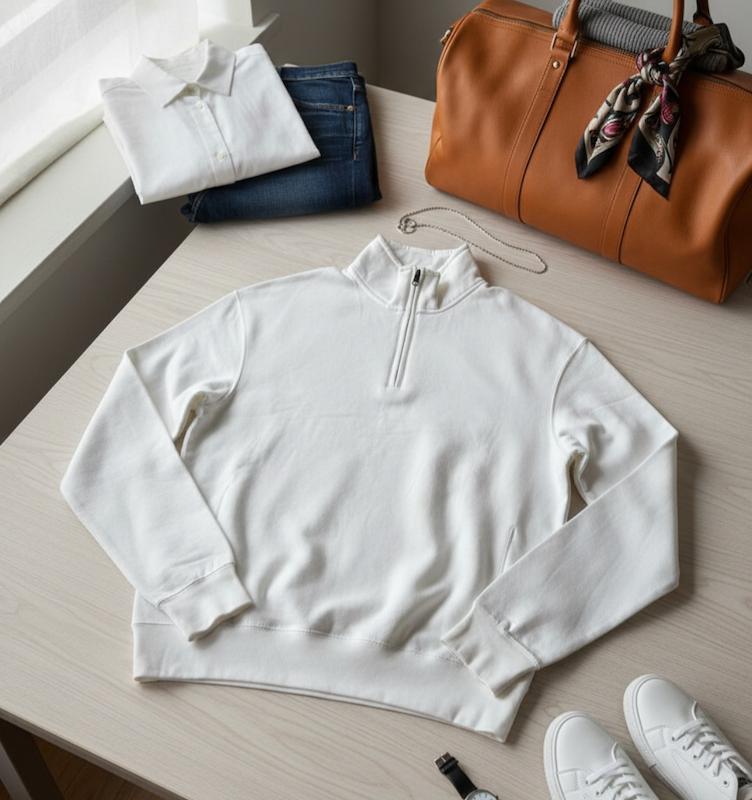 سوییشرت نیم زیپ blue/یونیسکس/تو کرک