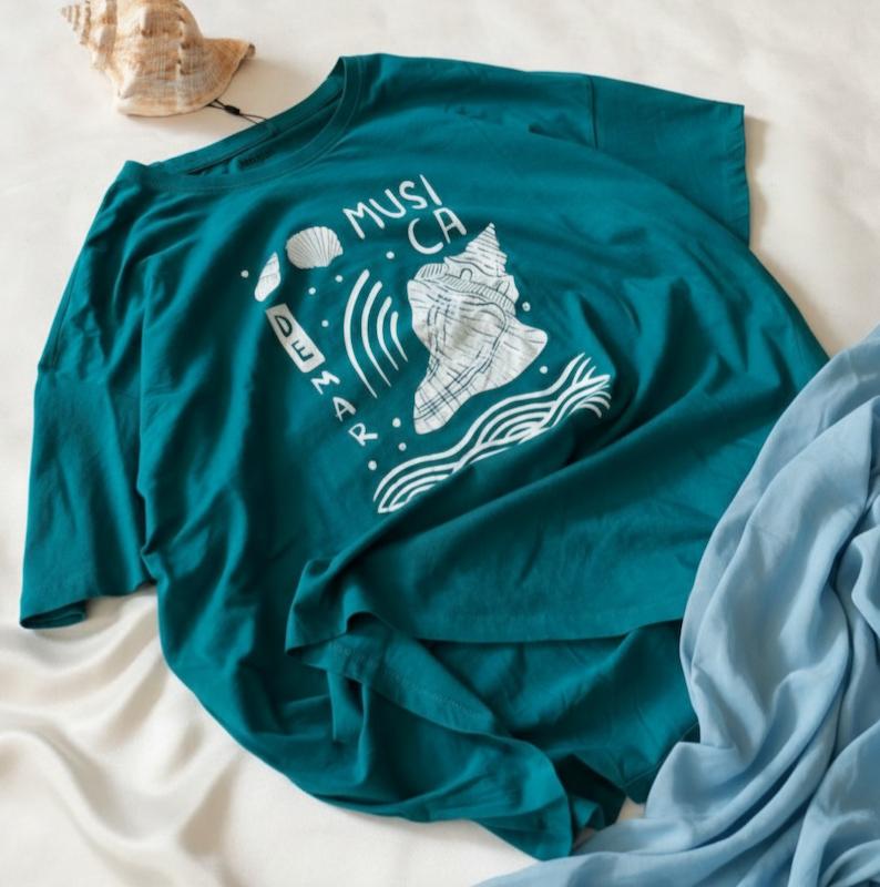 تیشرت musica/صدف/نخ پنبه/یونیسکس