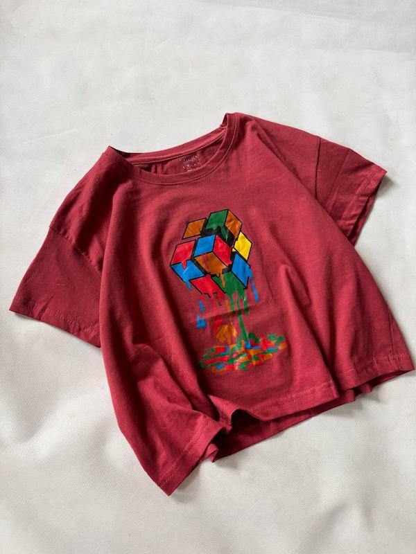 کراپ تیشرت دخترانه نخی