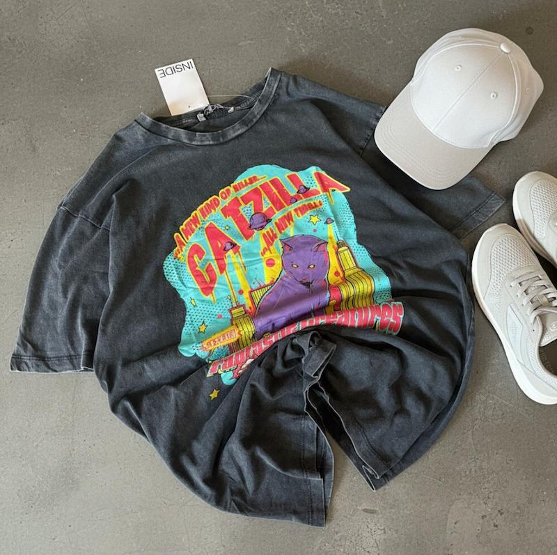 تیشرت inside/سنگشور/قواره دار/سبک