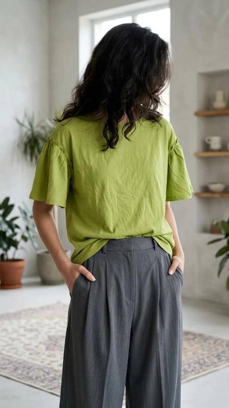 تیشرت دخترانه /نخ پنبه / ایراددار