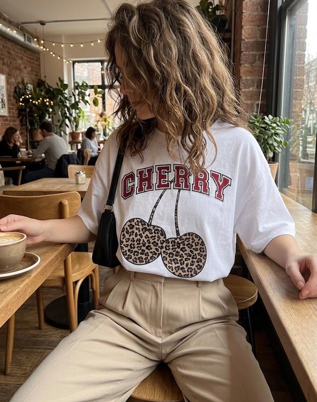 تیشرت نخ پنبه cherry/