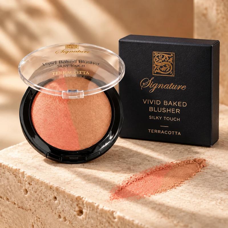 رژ گونه تراکوتا براق سیگنیچر (Signature Vivid Baked Blusher Terracotta)