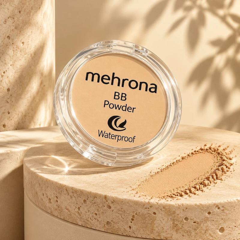 پنکیک بی بی مهرونا مدل Waterproof حجم ۱۵ گرم | پوشش مخملی و ضدآب Mehrona BB Powder