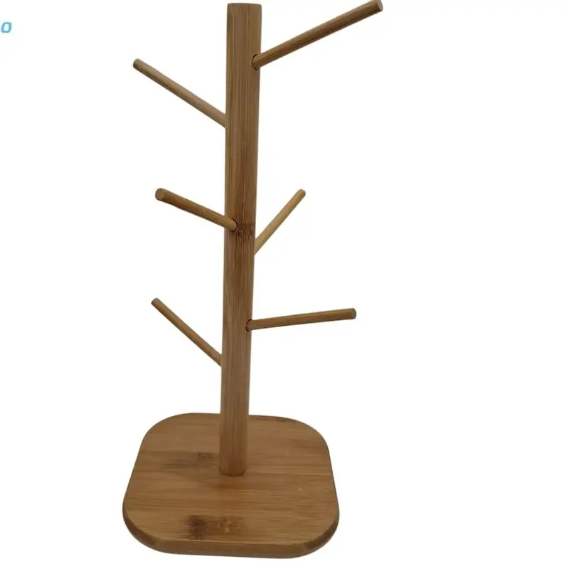 استند آویز لیوان بامبو (گرد و مربع ) ابعاد قطر 15/5