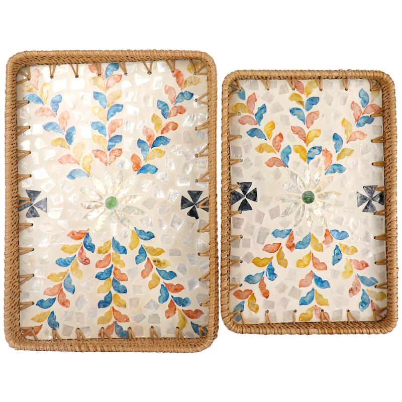 سینی مستطیل راتان در دو سایز