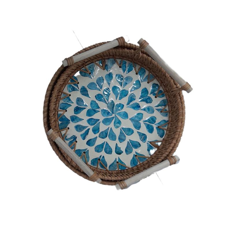 سینی کف صدفی دسته دار(۲سایز)
