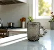 ماگ چای خوری دسته مرواریدی مدل زارا (رنگ دودی)