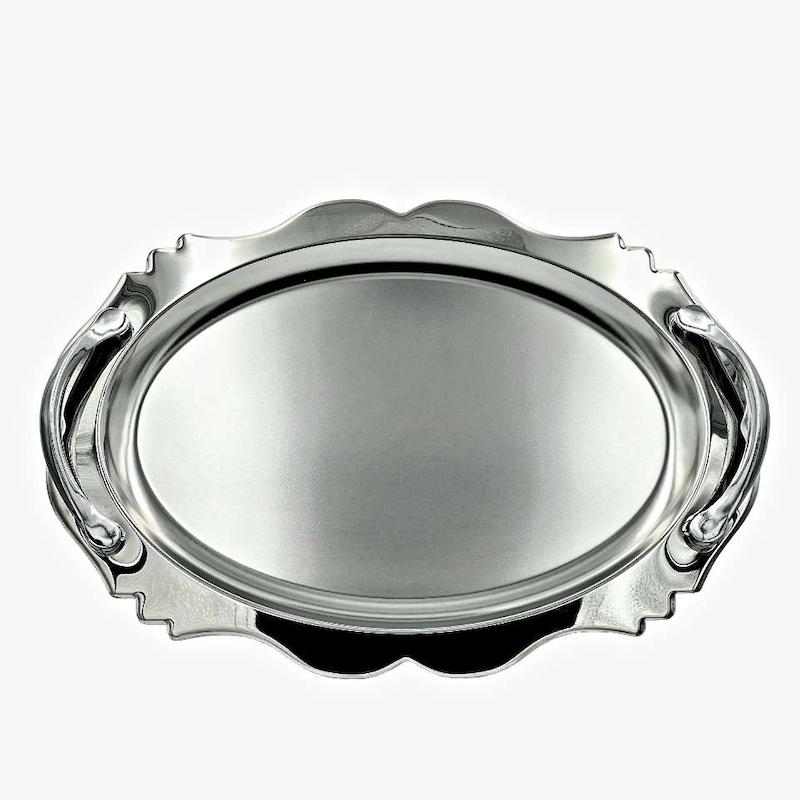 سینی استیل بیضی لبه دالبر در 2 سایز