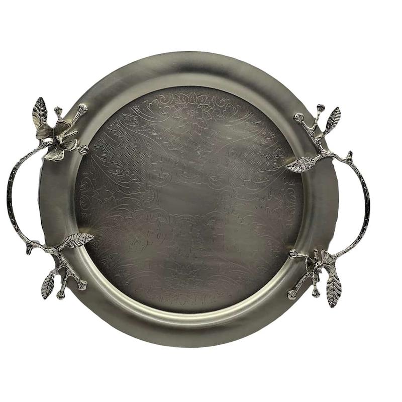 سینی پیوتر گرد پروانه نیکلی در 2سایز