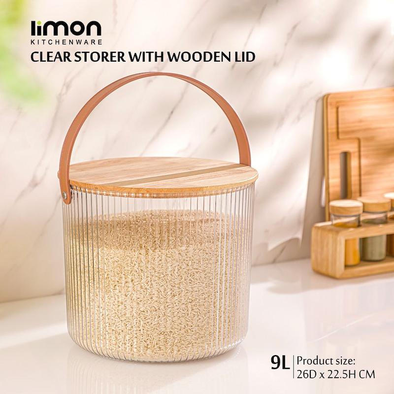 سطل برنج اکرولیک درب چوبی لیمون مدل 2456