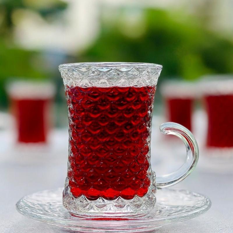 استکان و نعلبکی مدل دیاموند(ست۶عددی)