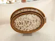 سینی بیضی مدل راتان کف صدفی(۳سایز)
