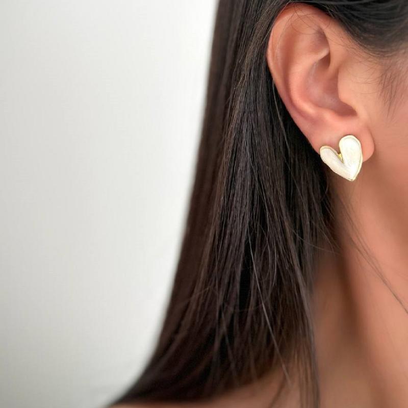 گوشواره قلب مینا کاری
