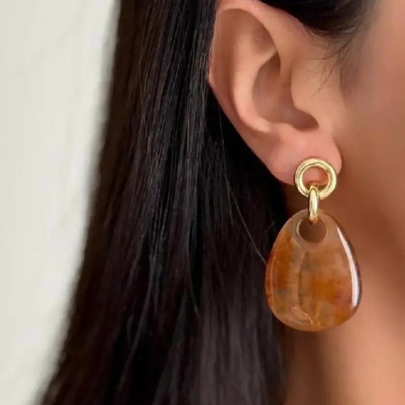 گوشواره اویز قهوه ای ابرنگی