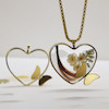 گردنی قلب پروانه دار  استیل طلایی