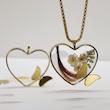 گردنی قلب پروانه دار  استیل طلایی