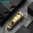 ماشین اصلاح موی سر و صورت وی جی ار مدل V-290، اصلاح به صورت صفر زن و خط زن، با قابلیت نمایش وضعیت باتری، طراحی ارگونومیک، ضد آب (قابلیت استفاده زیر دوش)، منبع انرژی باتری قابل شارژ، به همراه روغن، برس تمیزکننده و کابل شارژ USB