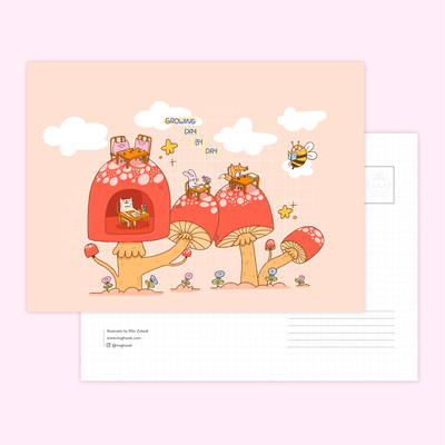 کارت پستال مدرسه‌ی قارچ‌های کوچک