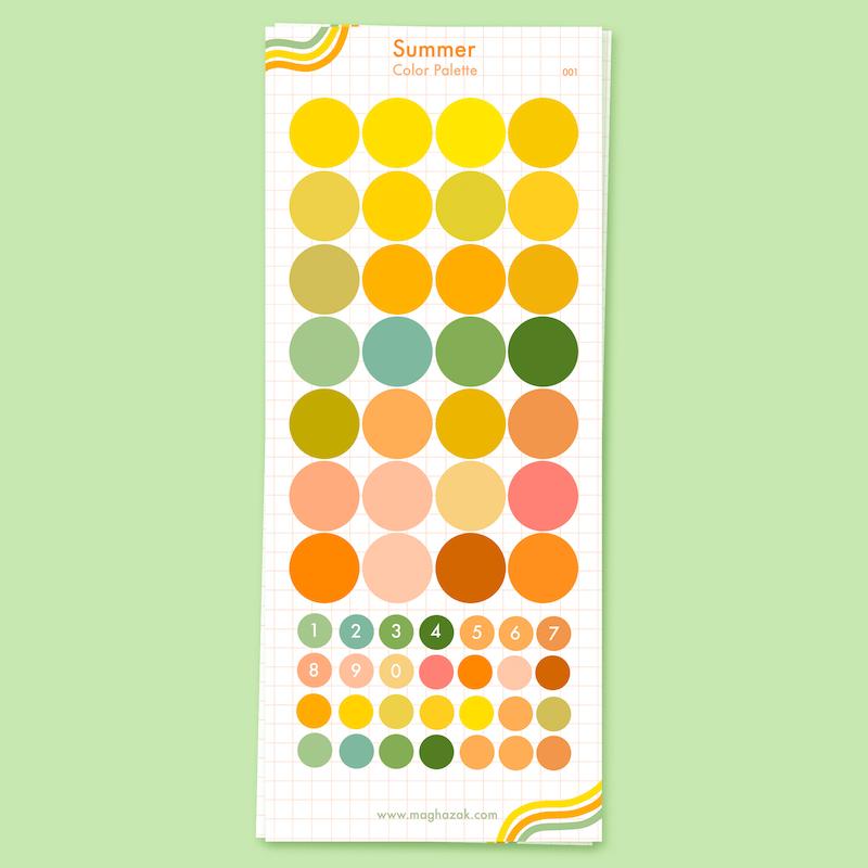 استیکر پالت رنگ Summer