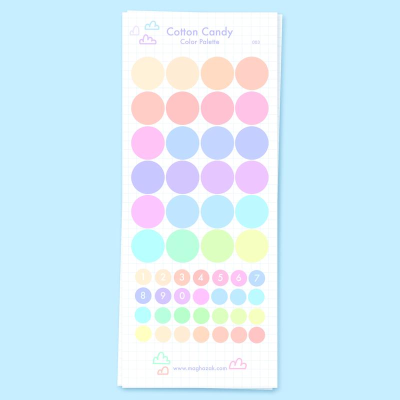 استیکر پالت رنگ Cotton Candy