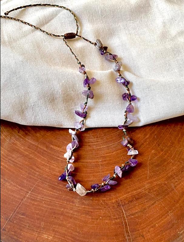 گردنبند و چوکر سنگ آمیتیست